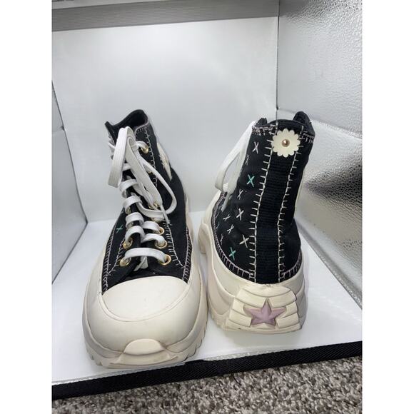 Converse Women’s Size 9 Run Star Hike Hi Stitch Black Metallic Platform Shoes - Picture 7 of 9